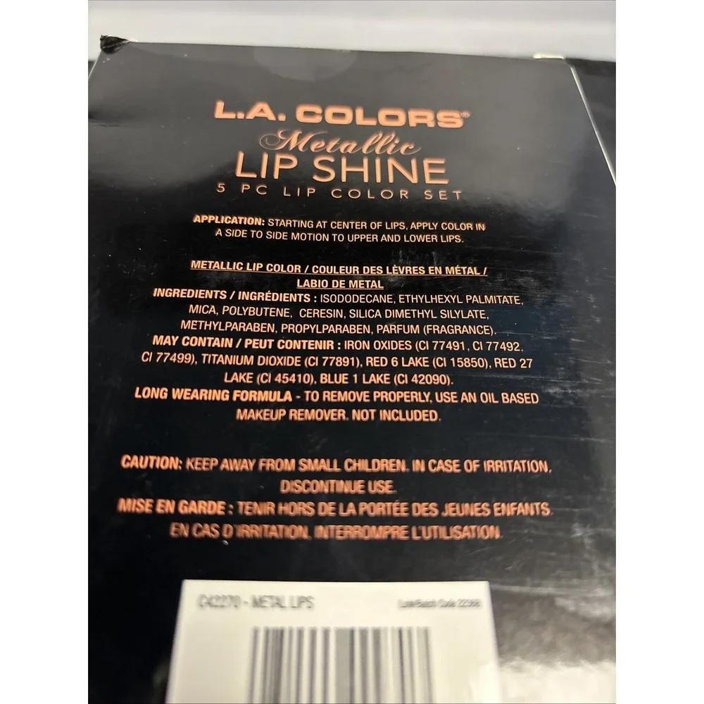 Lipsticks L.A. Metallic Lip Shine Set (5) Gloss Make Up Cosmetics‎